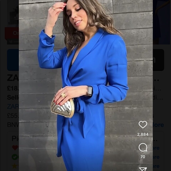 Zara Wrap Front Blazer Dress - Picture 3 of 11